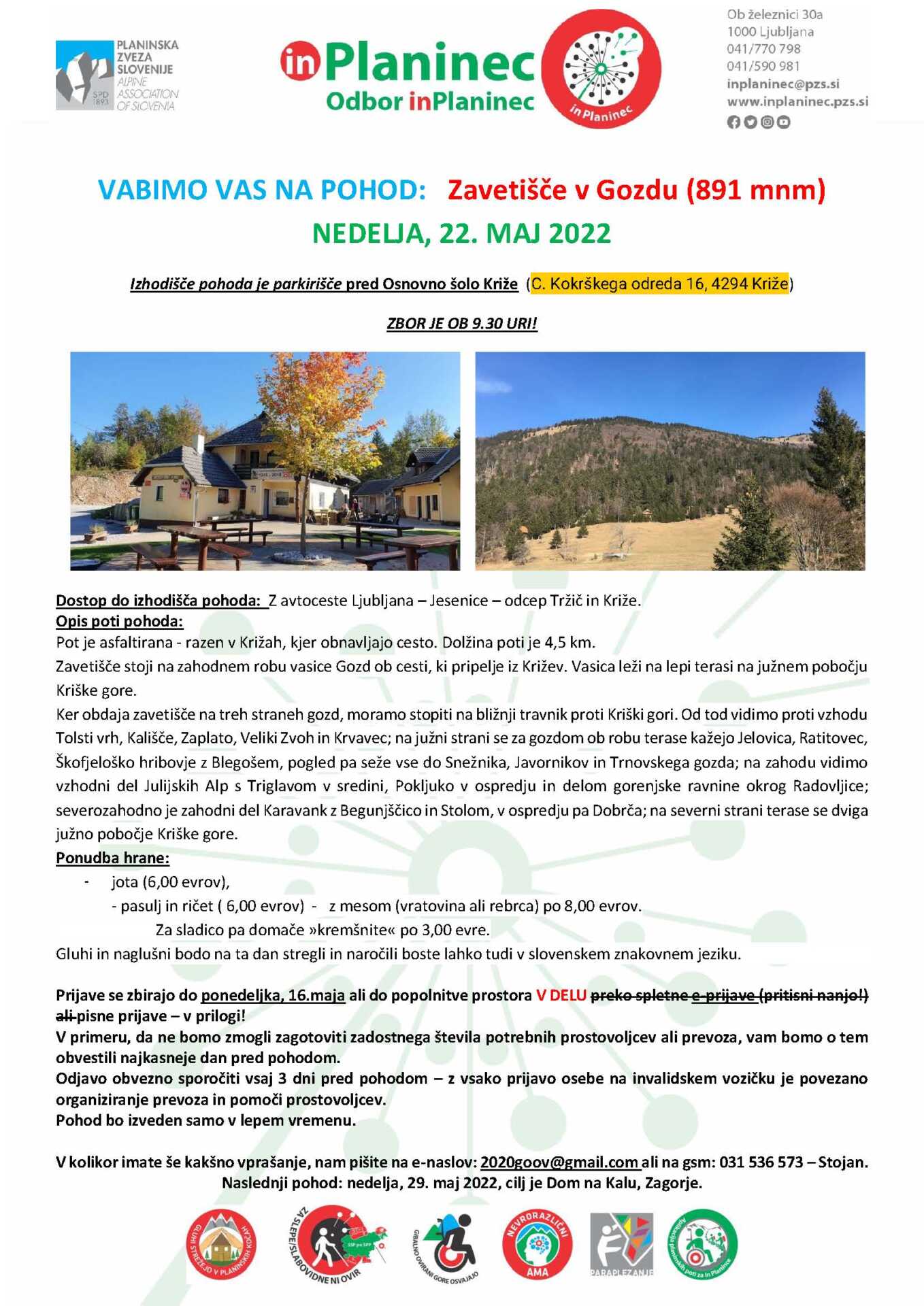 VABILO Kriška gora